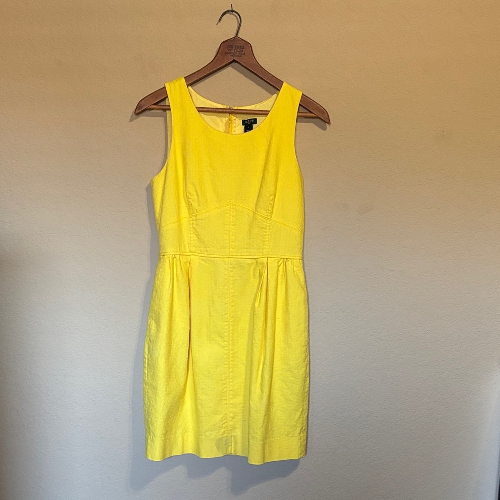 J. Crew Bright Yellow Sleeveless Fit & Flare Mini Dress